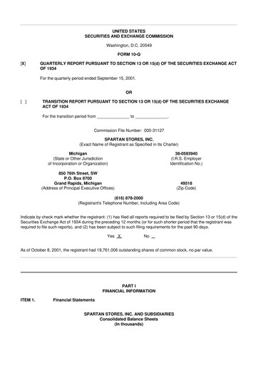 Miniature SpartanNash
 10-Q Rapport trimestriel  