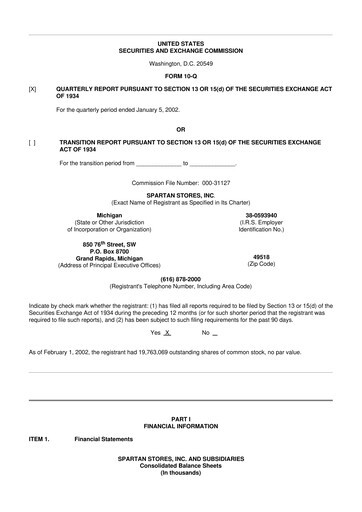 Miniature SpartanNash
 10-Q Rapport trimestriel  