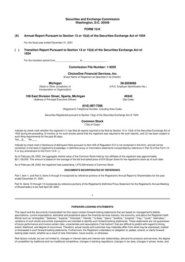 Vorschaubild ChoiceOne Financial Services 10-K Jahresbericht 