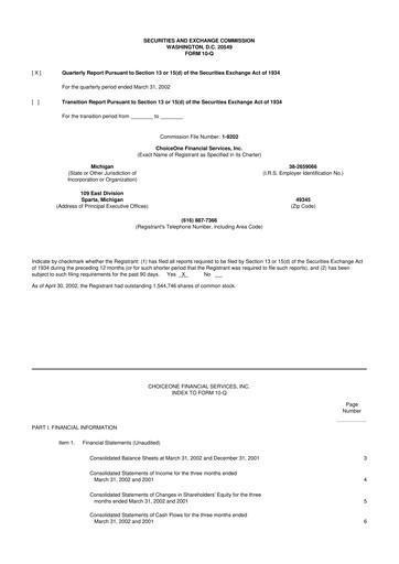 Vorschaubild ChoiceOne Financial Services 10-Q Quartalsbericht  
