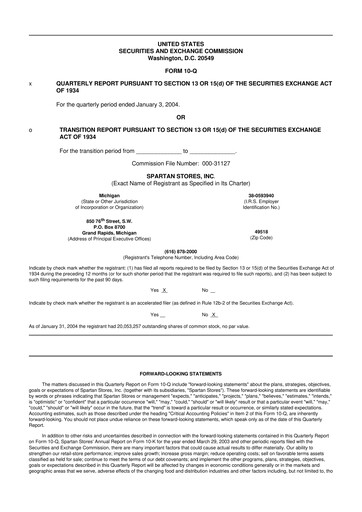 Miniature SpartanNash
 10-Q Rapport trimestriel  