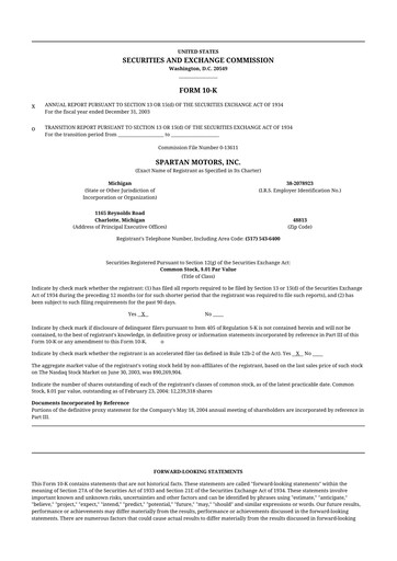 Thumbnail The Shyft Group 10-K Annual Report 