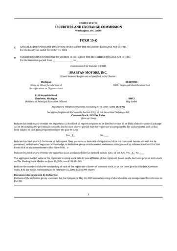 Thumbnail The Shyft Group 10-K Annual Report 