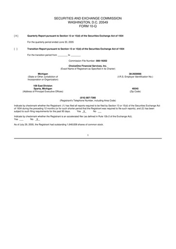 Vorschaubild ChoiceOne Financial Services 10-Q Quartalsbericht  