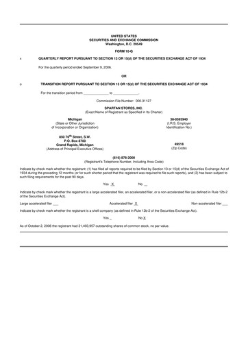 Miniature SpartanNash
 10-Q Rapport trimestriel  