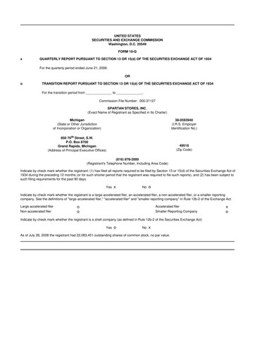 Miniature SpartanNash
 10-Q Rapport trimestriel  
