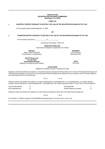 Miniature SpartanNash
 10-Q Rapport trimestriel  