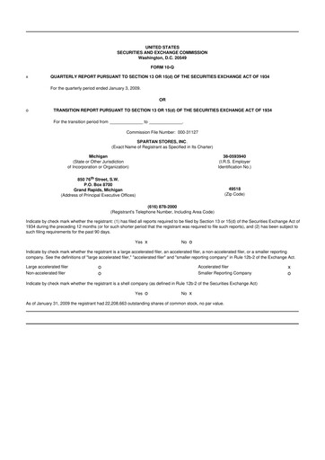 Miniature SpartanNash
 10-Q Rapport trimestriel  