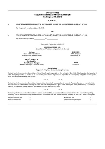 Miniature SpartanNash
 10-Q Rapport trimestriel  
