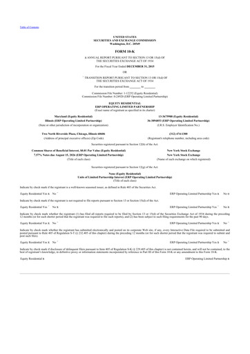 Thumbnail Equity Residential
 10-K Annual Report 