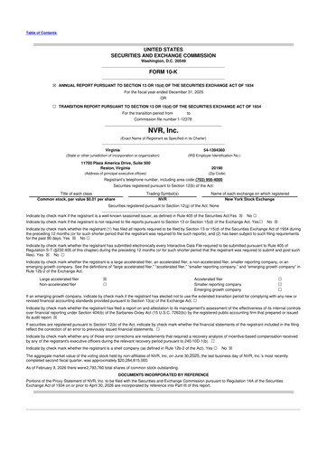 Thumbnail NVR 10-K Annual Report 2025