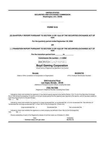 Thumbnail Boyd Gaming
 10-Q Quarterly Report FY 