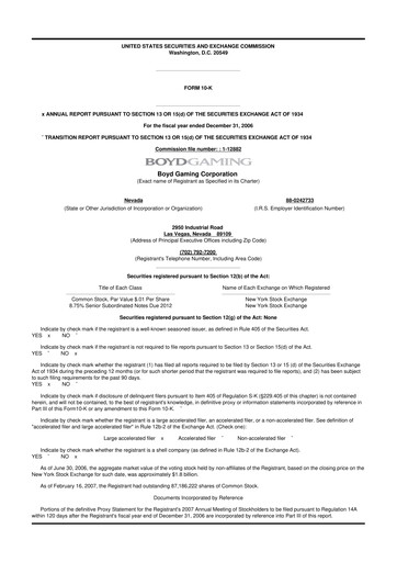 Thumbnail Boyd Gaming
 10-K Annual Report 