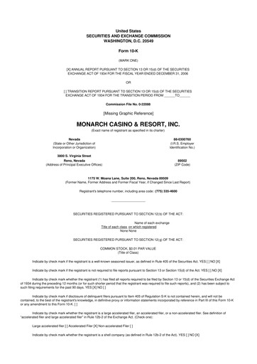 Thumbnail Monarch Casino & Resort 10-K Annual Report 