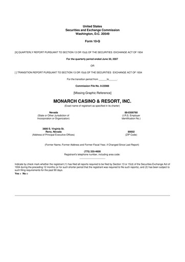 Thumbnail Monarch Casino & Resort 10-Q Quarterly Report FY 