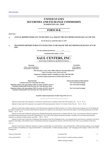 Thumbnail Saul Centers 10-K Annual Report 2017