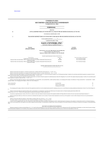 Thumbnail Saul Centers 10-K Annual Report 2022