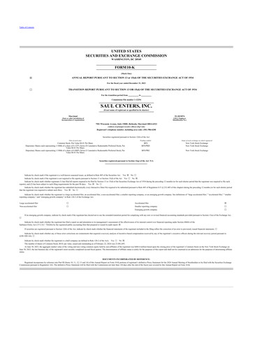 Thumbnail Saul Centers 10-K Annual Report 2023