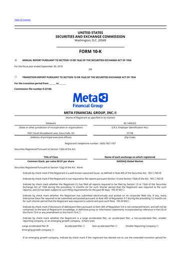 Thumbnail Pathward Financial
 10-K Annual Report 2018