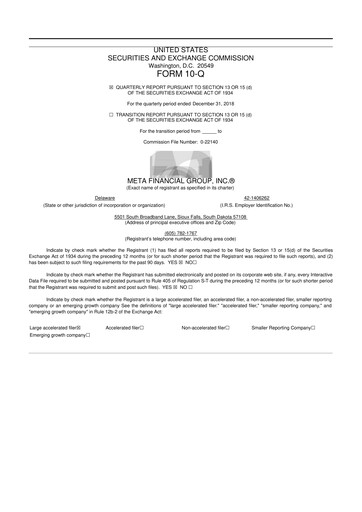 Thumbnail Pathward Financial
 10-Q Quarterly Report FY2019 