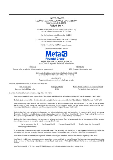 Thumbnail Pathward Financial
 10-K Annual Report 2019