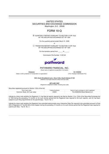 Thumbnail Pathward Financial
 10-Q Quarterly Report FY 