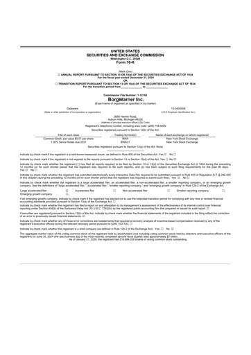 Thumbnail BorgWarner 10-K Annual Report 2024