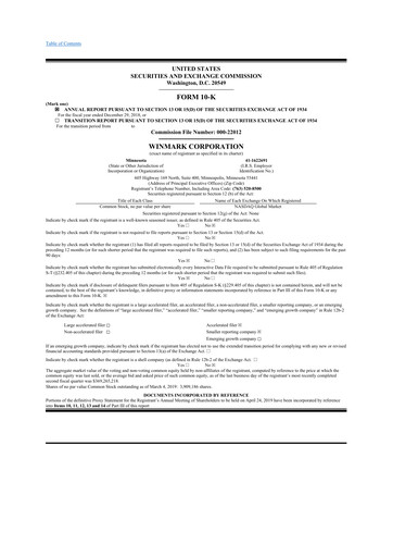 Thumbnail Winmark 10-K Annual Report 2018