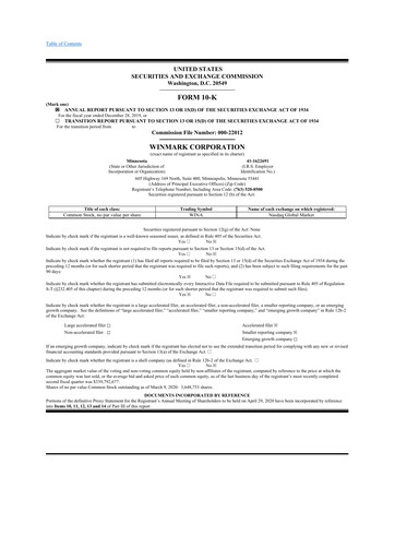 Thumbnail Winmark 10-K Annual Report 2019