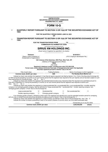 Thumbnail Sirius XM 10-Q Quarterly Report FY2023 