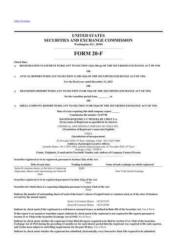 Thumbnail Sociedad Química y Minera 20-F Annual Report 2023