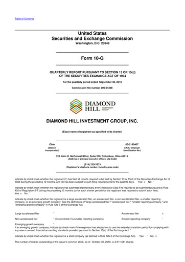 Thumbnail Diamond Hill Investment Group 10-Q Quarterly Report FY2018 