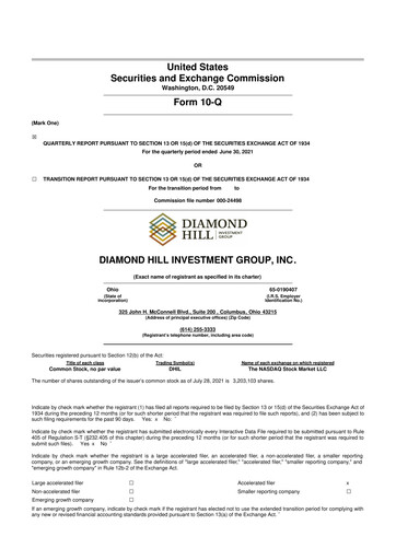 Thumbnail Diamond Hill Investment Group 10-Q Quarterly Report FY2021 