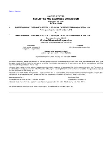 Thumbnail Costco 10-Q Quarterly Report FY2014 