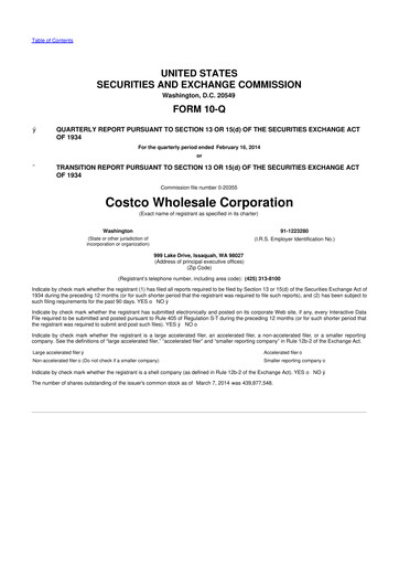 Thumbnail Costco 10-Q Quarterly Report FY2014 