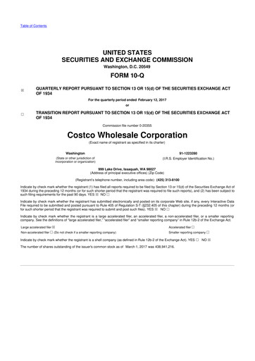 Thumbnail Costco 10-Q Quarterly Report FY2017 