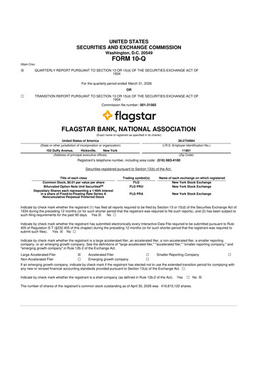 Thumbnail Flagstar Bank 10-Q Quarterly Report FY 