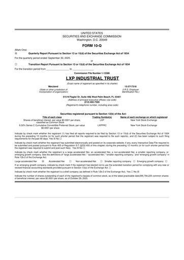 Thumbnail LXP Industrial Trust 10-Q Quarterly Report FY2025 
