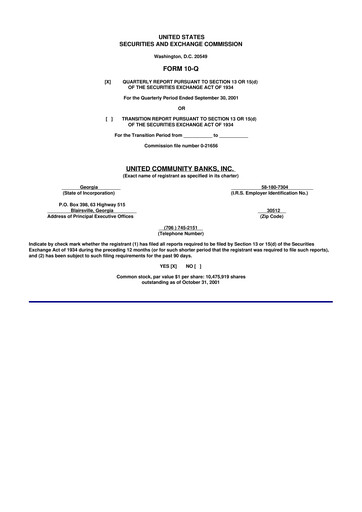 Thumbnail United Community Bank 10-Q Quarterly Report FY 