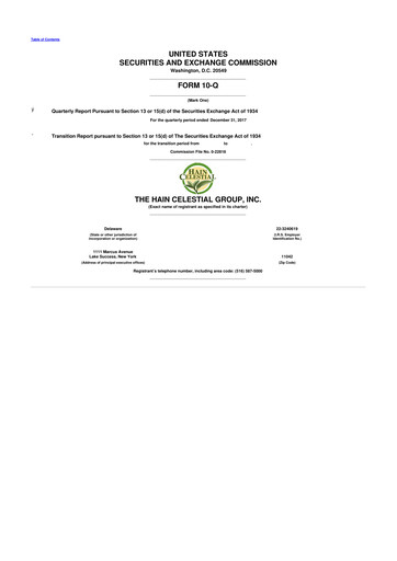 Thumbnail Hain Celestial 10-Q Quarterly Report FY2018 