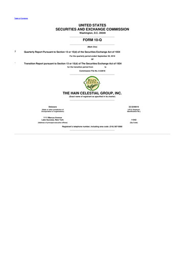 Thumbnail Hain Celestial 10-Q Quarterly Report FY2019 