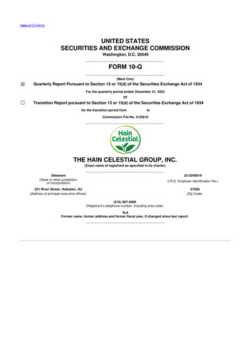 Thumbnail Hain Celestial 10-Q Quarterly Report FY2024 