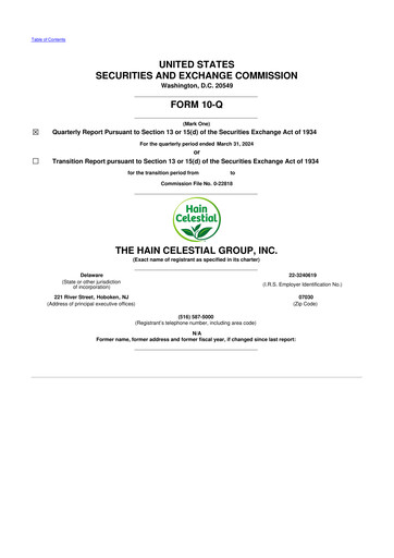 Thumbnail Hain Celestial 10-Q Quarterly Report FY2024 