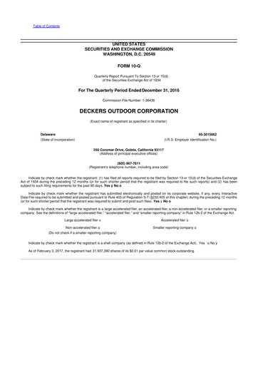 Thumbnail Deckers Brands 10-Q Quarterly Report FY2017 