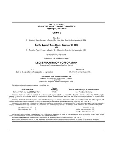 Thumbnail Deckers Brands 10-Q Quarterly Report FY2026 