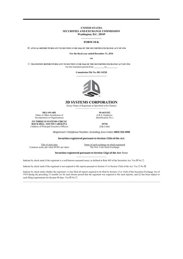 Thumbnail 3D Systems 10-K Annual Report 2016