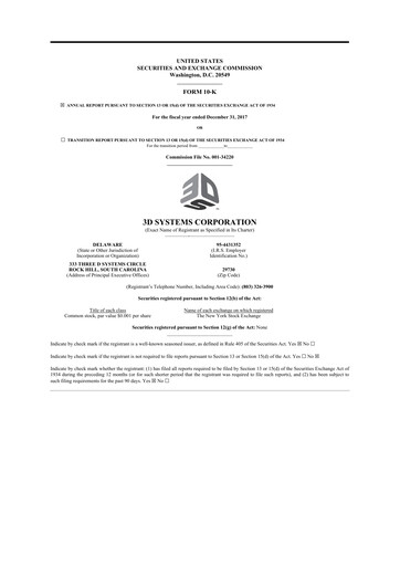 Thumbnail 3D Systems 10-K Annual Report 2017