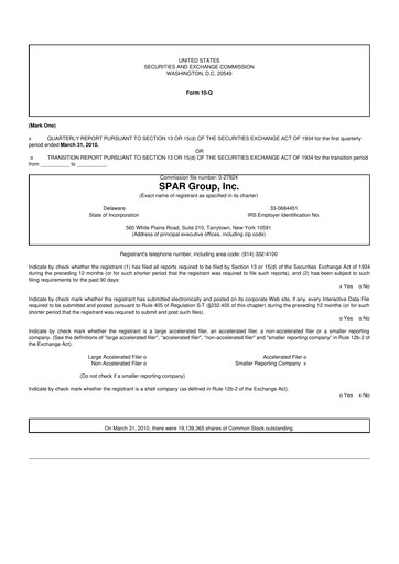 Thumbnail SPAR Group 10-Q Quarterly Report FY 