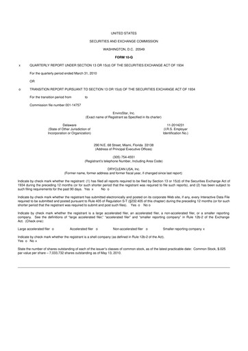 Thumbnail EVI Industries 10-Q Quarterly Report FY 