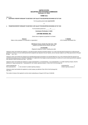 Miniature Lifetime Brands 10-Q Rapport trimestriel  